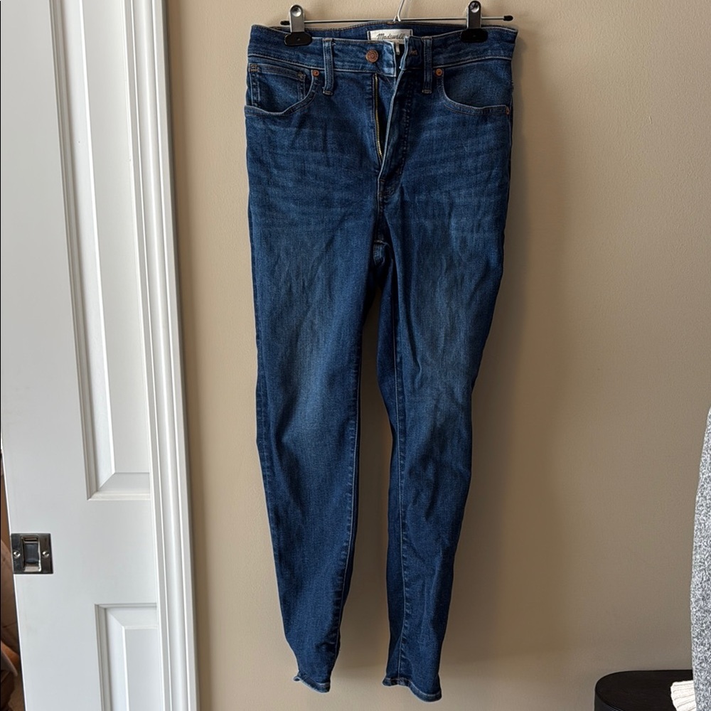 Madewell Blue Skinny High Rise Jeans with Tapered Fit
